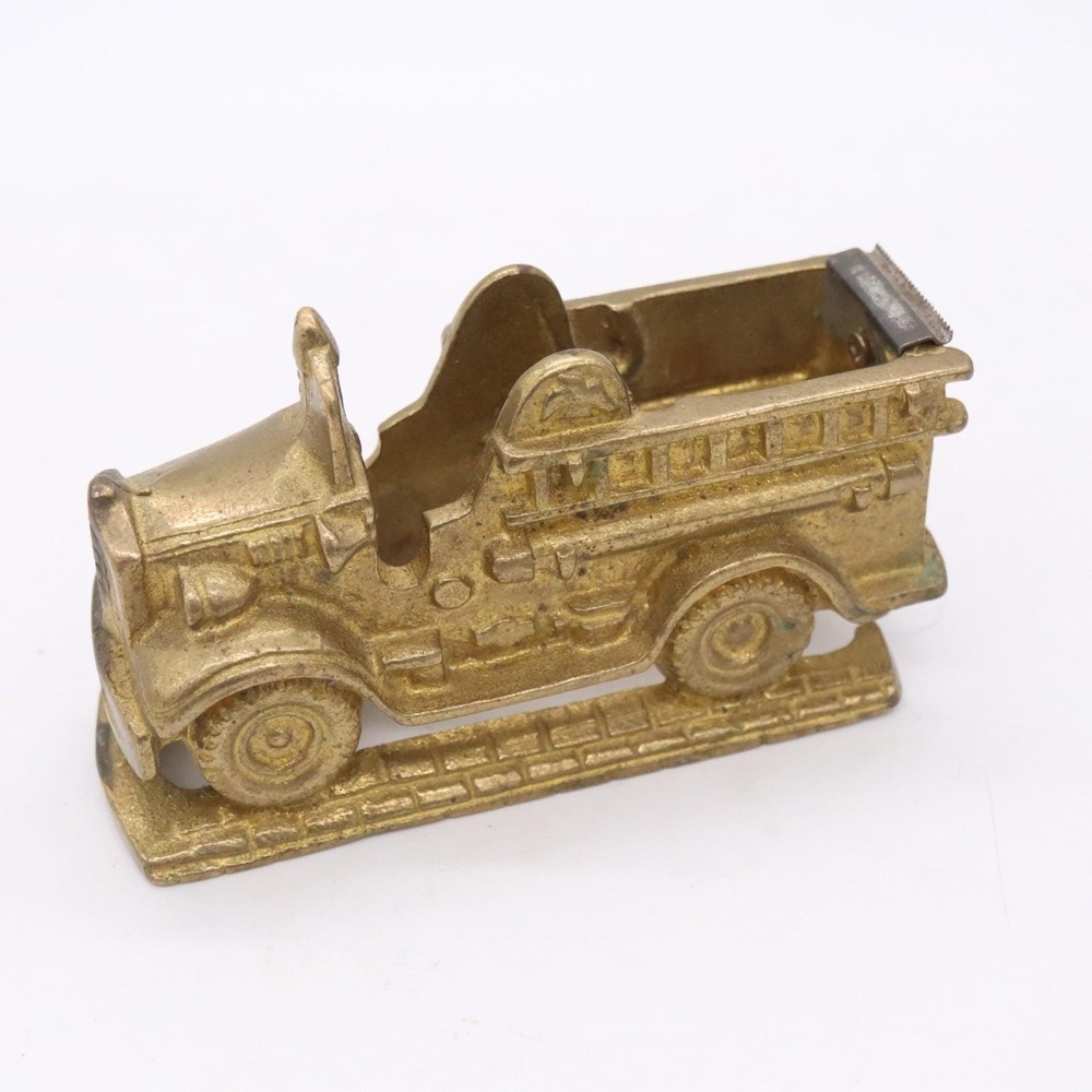MSR Imports 4.5" Brass Firetruck Desk Stapler & Tape Dispenser Vintage 1993 - Picture 5 of 16